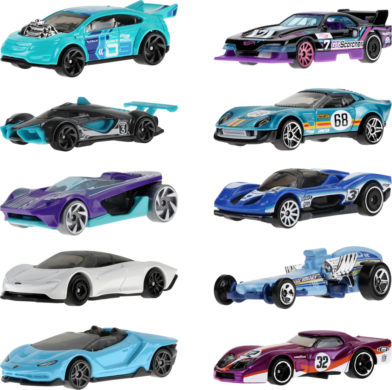 Hot Wheels 10-Pack of Toy Race Cars (Styles May Vary)