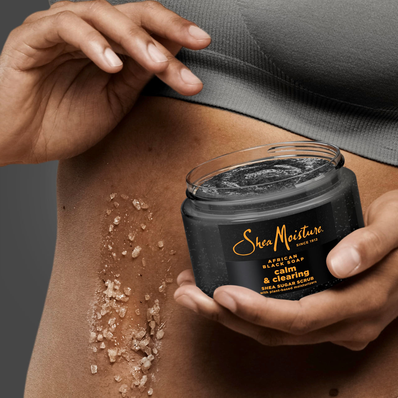 SheaMoisture Sugar Body Scrub African Black Soap for healthy, glowing skin African black soap with 24h shea moisture nutrients 12 oz