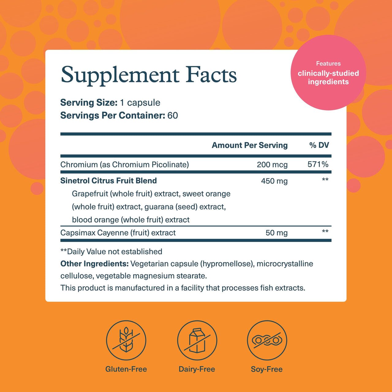 Youtheory Daily Fat Burner - Supports Body Composition & Metabolism - with Citrus Fruit Blend, Chromium & Cayenne Extract - Gluten, Soy & Dairy Free - 60 Vegetarian Capsules