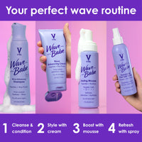 Thumbnail for V&Co. Wave Babe Styling Mousse – Hair Mousse for Wavy Hair, Frizz Control & Volume – Lightweight Flexible Hold,Hydrating Hair Styling Product with Peptides & Bamboo Extract – 7 oz