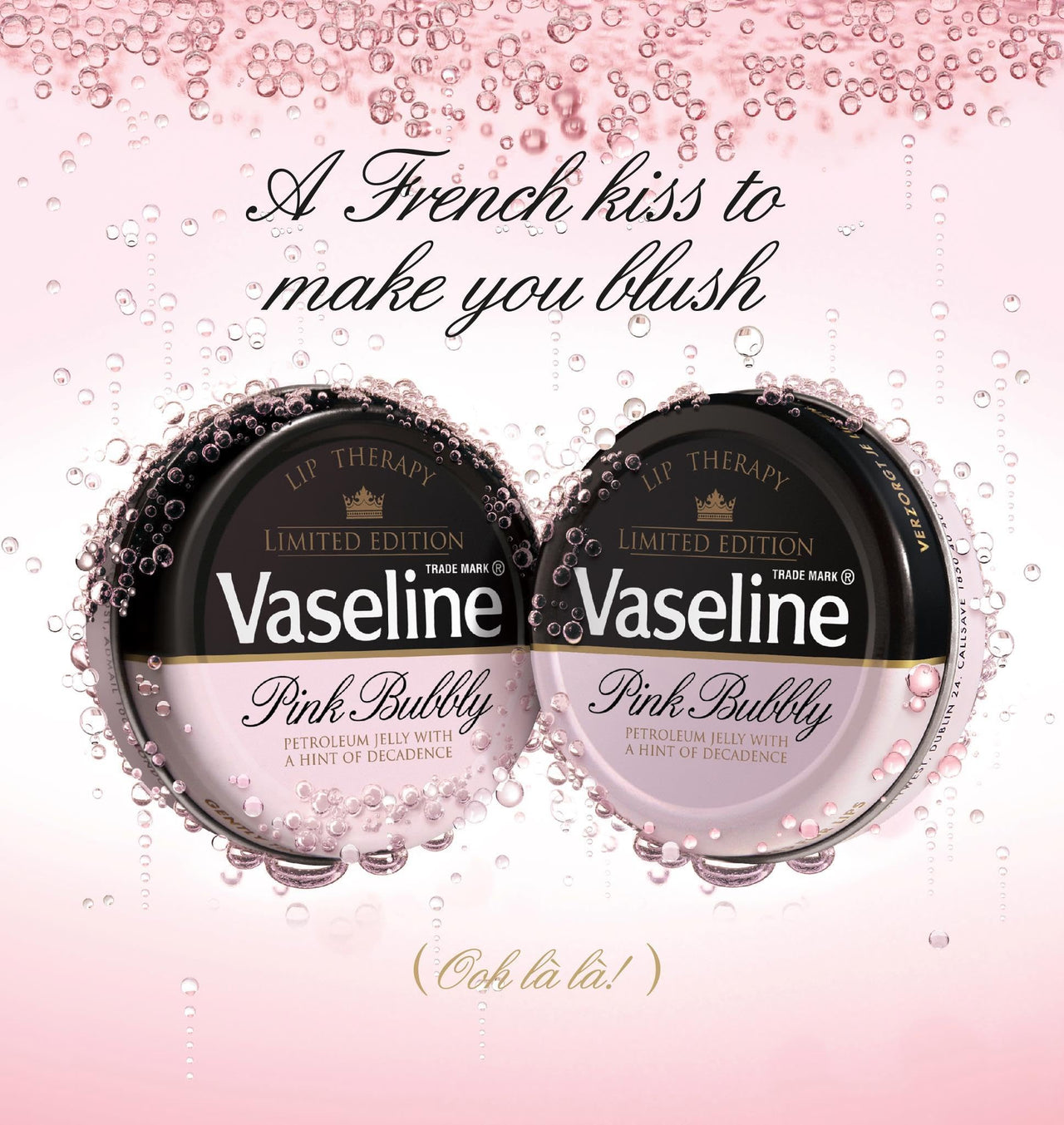 Vaseline Lip Therapy Lip Balm, 3 Pack, Limited Edition Pink Bubbly, 0.6 oz
