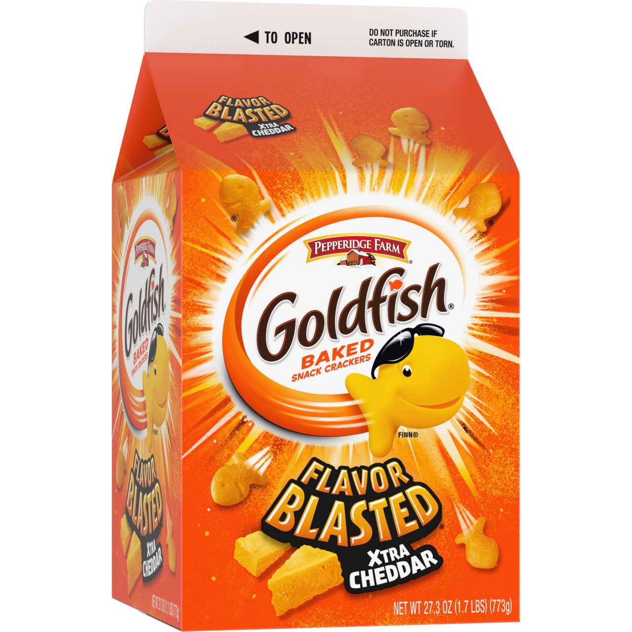 Goldfish Flavor Blasted Xtra Cheddar Cheese Crackers, 27.3 oz Carton (Pack of 2)