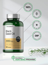Thumbnail for Horbaach Black Seed Oil Cold Pressed Softgel Capsules | 2000mg | 120 Count | Supplement with Omega 6 and 9 | Nigella Sativa | Non-GMO and Gluten Free