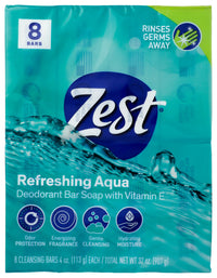 Thumbnail for Zest 8-Bar Bath Size Soap, Aqua, 4 Ounce per bar, 8 bars, 32 Ounce