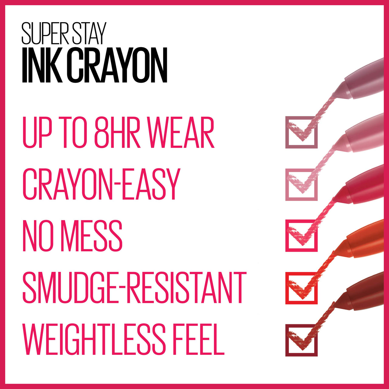 Maybelline SuperStay Ink Crayon Matte Longwear Lipstick With Built-in Sharpener, Know No Limits, 0.04 Ounce