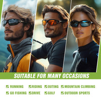 Thumbnail for Foliful 3 Pack Polarized Sports Sunglasses for Men, Mens Sunglasses Wrap Around UV400 Protection for Cycling Fishing Driving
