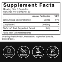 Thumbnail for Force Factor L-Arginine Nitric Oxide Supplement with BioPerine to Help Build Muscle and Support Stronger Blood Flow, Circulation, Nutrient Delivery, and Pumps, L-Arginine 3000mg, 3g, 150 Capsules