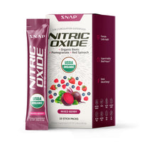 Thumbnail for Snap Supplements Organic Beet Root Powder Nitric Oxide Supplement for Men & Women with Red Spinach, Supports Healthy Energy & Blood Pressure Already in Normal Range, 10 Stick Packs, Mixed Berry