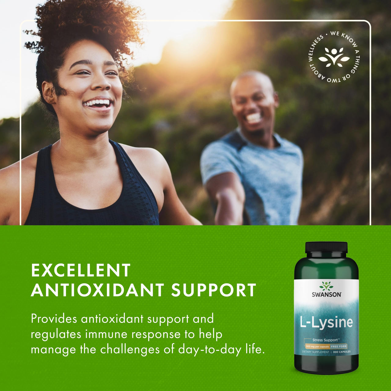 Swanson L-Lysine - Amino Acid for Stress, Antioxidant, Nervous System & Immune Support - Aids Calmness & Relaxation* - Non-GMO - 300 Capsules