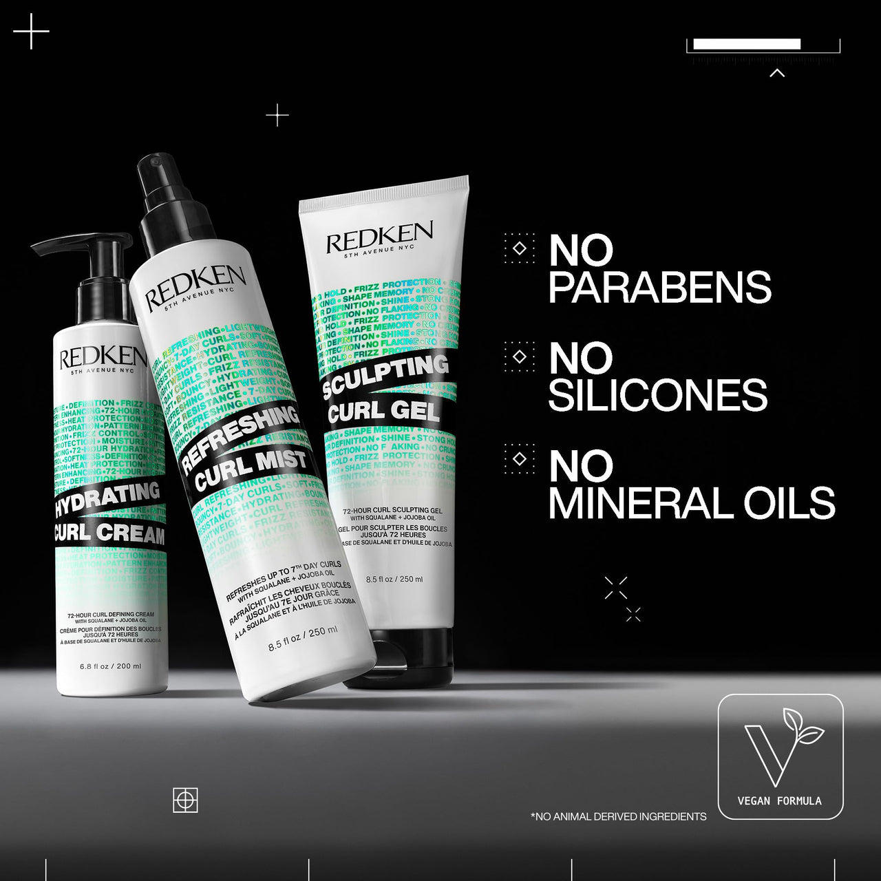 REDKEN Hydrating Curl Cream - 72-Hour Curl Definition, Heat Protection up to 450°F, Silicone-Free & Paraben-Free