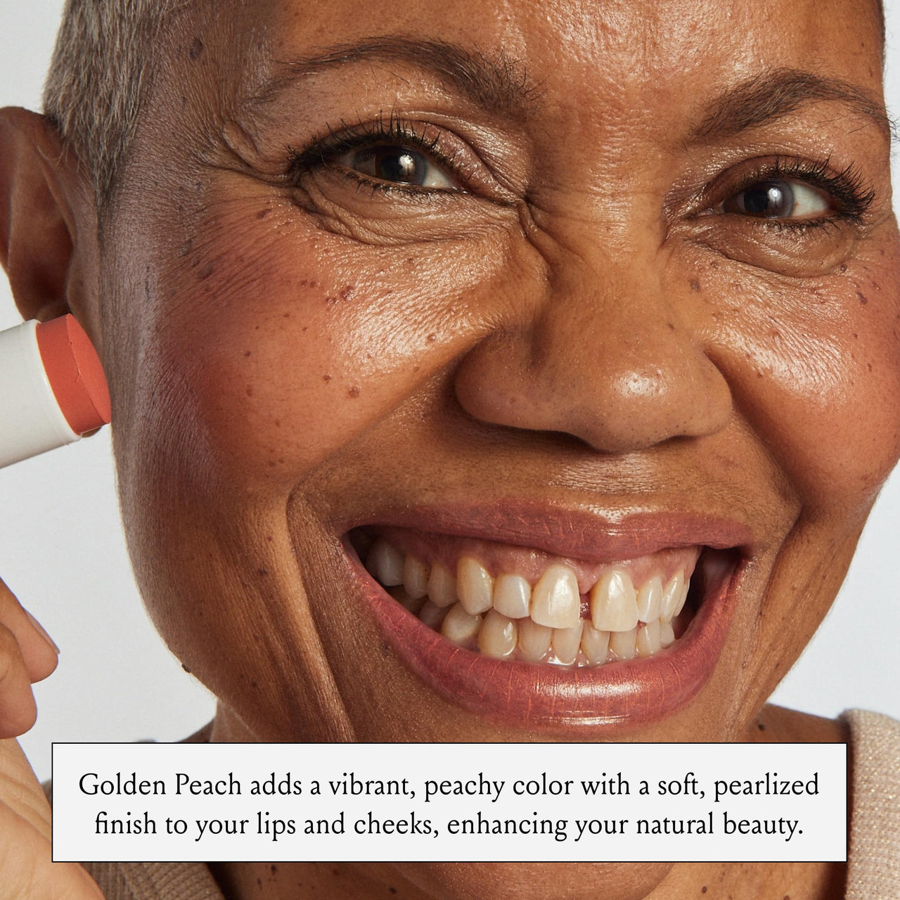 Boomstick Golden Peach ™ - Warm, Coral-Peach Blush Stick and Lipstick - Multistick, Vegan, Makeup for Older Women and Mature Skin Boom Stick By Cindy Joseph