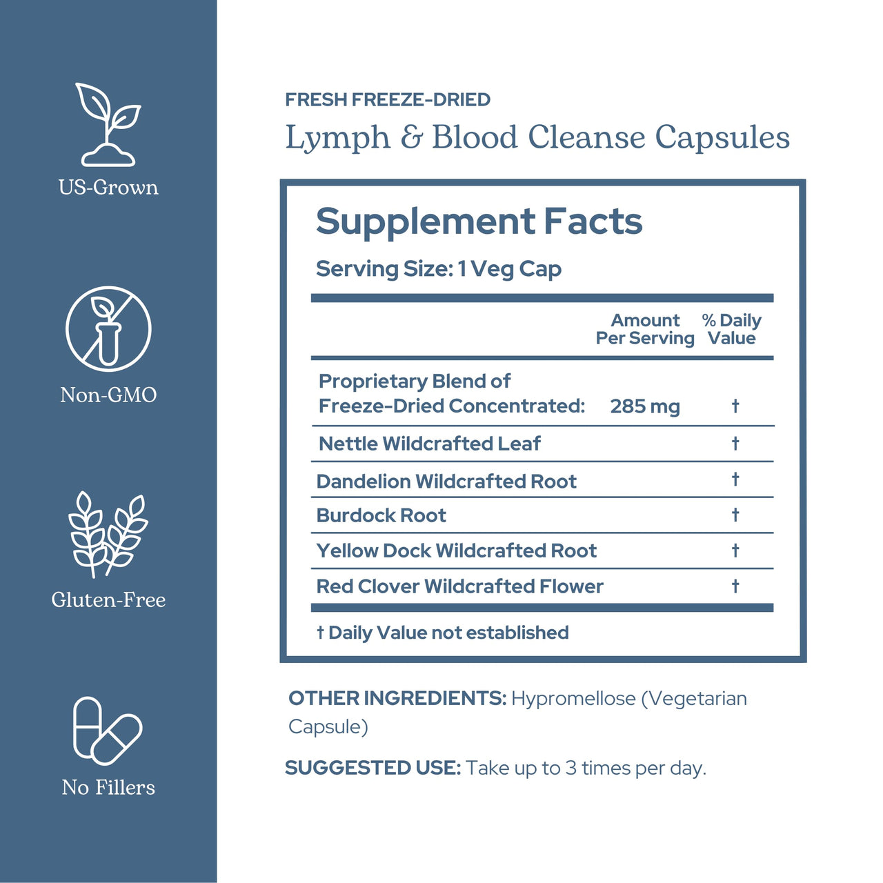 Eclectic Herb - Lymph & Blood Cleanse | Lymphatic & Circulatory Support | Freeze Dried, Concentrated Herbal Supplement | Natural, Wildcrafted, Non-GMO, Gluten Free, Vegan (45 CT | 285 mg)