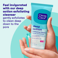 Thumbnail for Clean & Clear Deep Action Exfoliating Facial Cleanser, Scrub & Face Wash, Pro-Vitamin B5, Lactic & Glycolic Acids, Oil-Free Gentle Daily Exfoliator for Soft, Smooth, Hydrated Skin, Vegan, 7 Fl Oz Tube
