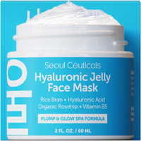 Thumbnail for SeoulCeuticals Korean Skin Care Hyaluronic Acid Jelly Face Mask – Rice Bran + Vit B5 + Rosehip Anti Aging K Beauty Skincare for Plump Glowing Skin 2oz