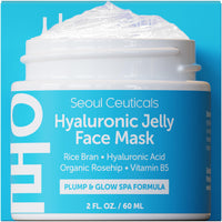 Thumbnail for SeoulCeuticals Korean Skin Care Hyaluronic Acid Jelly Face Mask – Rice Bran + Vit B5 + Rosehip Anti Aging K Beauty Skincare for Plump Glowing Skin 2oz