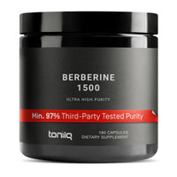 Thumbnail for Toniiq Ultra High Strength Berberine 1500mg from The Himalayas Berberine Supplement - 97% Highly Purified and Bioavailable -Wild Harvested-Concentrated Formula HCL -3 Caps Serving-180 Veggie Caps