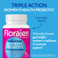 Thumbnail for Florajen Women's Complete Triple-Action Prebiotic + Probiotic + Postbiotic for Digestive & Immune Support - Fast-Acting Relief from Constipation & Bloating - Gluten-Free - Vegan - Non-GMO - 30-Count