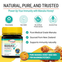 Thumbnail for ManukaGuard® Medical Grade Manuka Honey MGO 400+ | 100% Authentic New Zealand Manuka Honey | Healing Honey for Immunity Boost | 8.8 oz