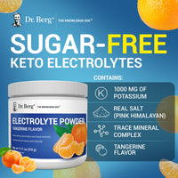 Thumbnail for Dr. Berg Zero Sugar Hydration Keto Electrolyte Powder - Enhanced w/ 1000 mg of Potassium & Real Pink Himalayan Salt (NOT Table Salt) - Tangerine Flavor Hydration Drink Mix Supplement - 50 Servings