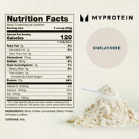 Thumbnail for Myprotein Impact Whey Protein Powder, 2.2 Lbs (33 Servings) Unflavored, 22g Protein & 5g BCAA Per Serving, Protein Shake for Superior Performance