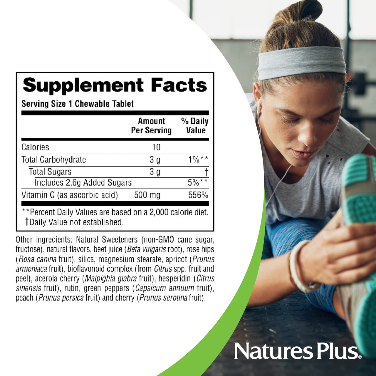 NaturesPlus Lovites - 90 Chewable, Heart-Shaped Tablets - 500mg Vitamin C - Natural Fruit Flavor - Vegan, Gluten Free - 90 Servings