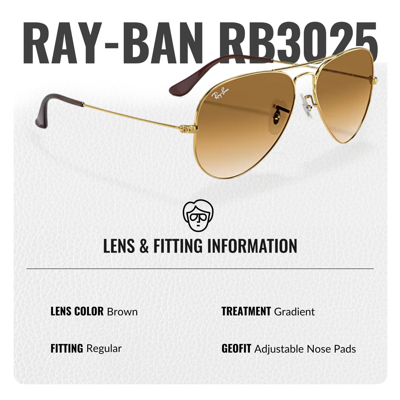 Ray-Ban RB3025 AVIATOR GRADIENT Pilot Shaped Non-Polarized Sunglasses for Men & Women – Includes Official RAYBAN Eyewear Kit – Ideal Formal & Casual Wear Sunglasses – Light Brown Lens