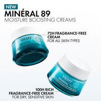 Thumbnail for VICHY Mineral 89 Fragrance Free Cream, 72H Moisture Boosting Lightweight Cream, Hydrating Face Moisturizer with Hyaluronic Acid and Niacinamide, Suitable for All Skin Types