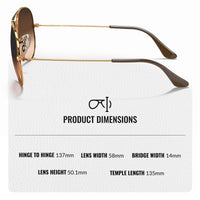 Thumbnail for Ray-Ban RB3025 AVIATOR GRADIENT Pilot Shaped Non-Polarized Sunglasses for Men & Women – Includes Official RAYBAN Eyewear Kit – Ideal Formal & Casual Wear Sunglasses – Pink/Brown Lens