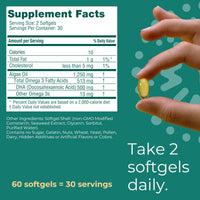 Thumbnail for Iwi DHA Omega-3, 60 Softgels (30 Servings), Plant-Based Algae Omega 3, Brain, Eyes & Nervous System Support Dietary Supplement, Krill & Fish Oil Alternative, No Fishy Aftertaste