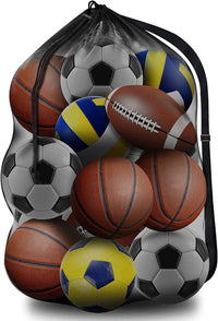 Thumbnail for BROTOU Extra Large Sports Ball Bag Mesh, Basketball Bags Team Balls, Adjustable Shoulder Strap, Team Work Ball Bags for Holding Soccer, Football, Volleyball, Swimming Gear (30” x 40”) (1PCS)