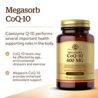 Thumbnail for Solgar Megasorb CoQ-10 400 mg, 60 Softgels - Supports Brain Function - Coenzyme Q10 Supplement - Enhanced Absorption - Gluten Free, Dairy Free - 60 Servings