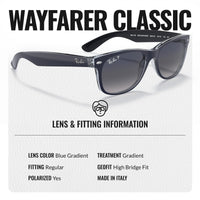 Thumbnail for Ray-Ban RB2132 New Wayfarer Classic Polarized Square Shape Sunglasses for Men and Women- Timeless Classic Sun Glasses with Modern Elegance - Premium UV Protection - Designer Men's & Women's Sunglasses