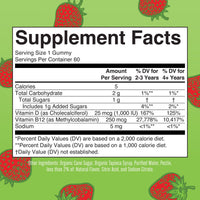 Thumbnail for MaryRuth Organics Vegan Vitamin D3 + Vitamin B12 Gummies | 2 Month Supply | Supports Bone Health | Immune Support Supplement | Energy Supplements | Methyl B12 Vegan Non-GMO Gluten Free | 60 Servings