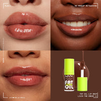 Thumbnail for NYX PROFESSIONAL MAKEUP Fat Oil Lip Drip, Moisturizing, Shiny and Vegan Tinted Lip Gloss - Livin the Cream (Dusty Brown)