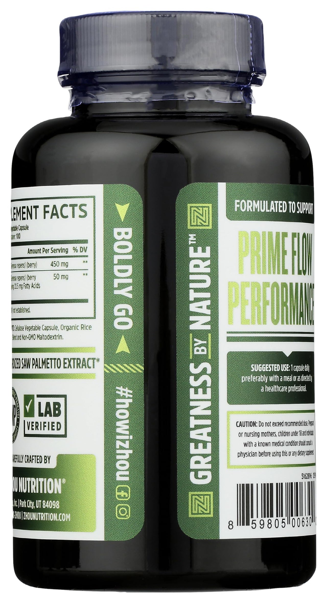 ZHOU NUTRITION Saw Palmetto Prostate Health Complex, 100 CT