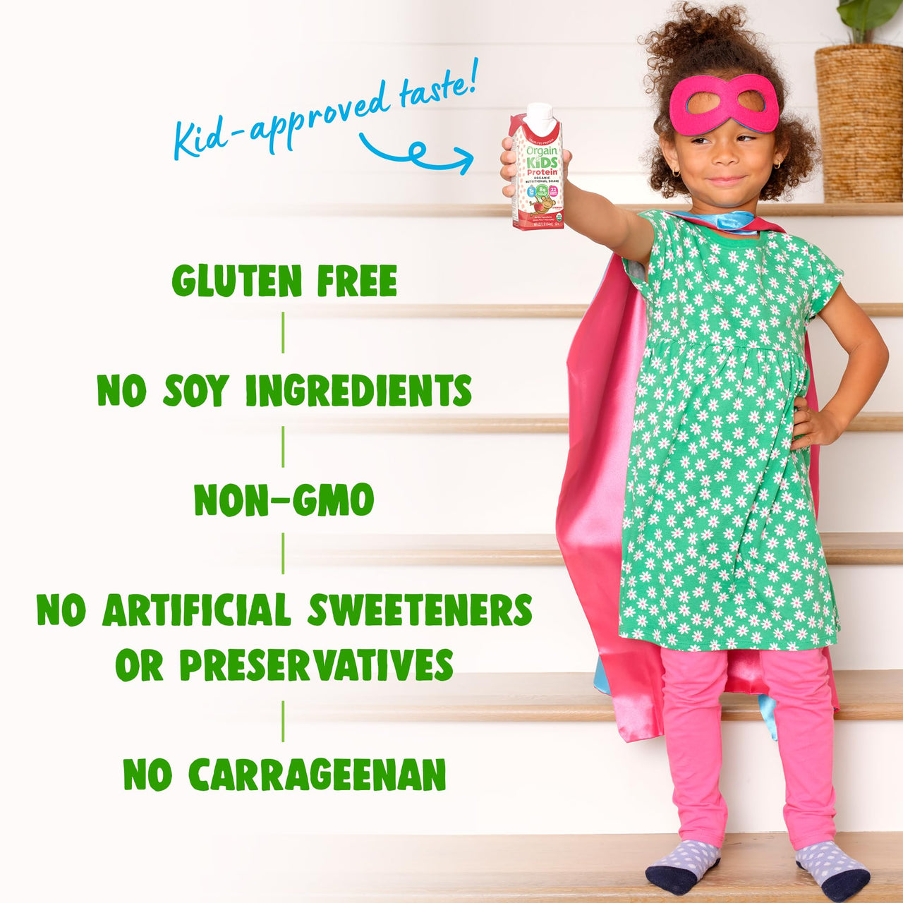 Orgain Organic Kids Nutritional Protein Shake, Strawberry, Healthy Kids Snacks, 8g Dairy Protein, 3g of Fiber, 22 Vitamins & Minerals, No Soy ingredients, Gluten Free, Non-GMO, 8.25 Fl Oz (Pack of 12)