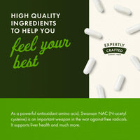 Thumbnail for Swanson NAC - N-Acetyl Cysteine - Supplement 600 mg 100 Capsules (2 Pack)