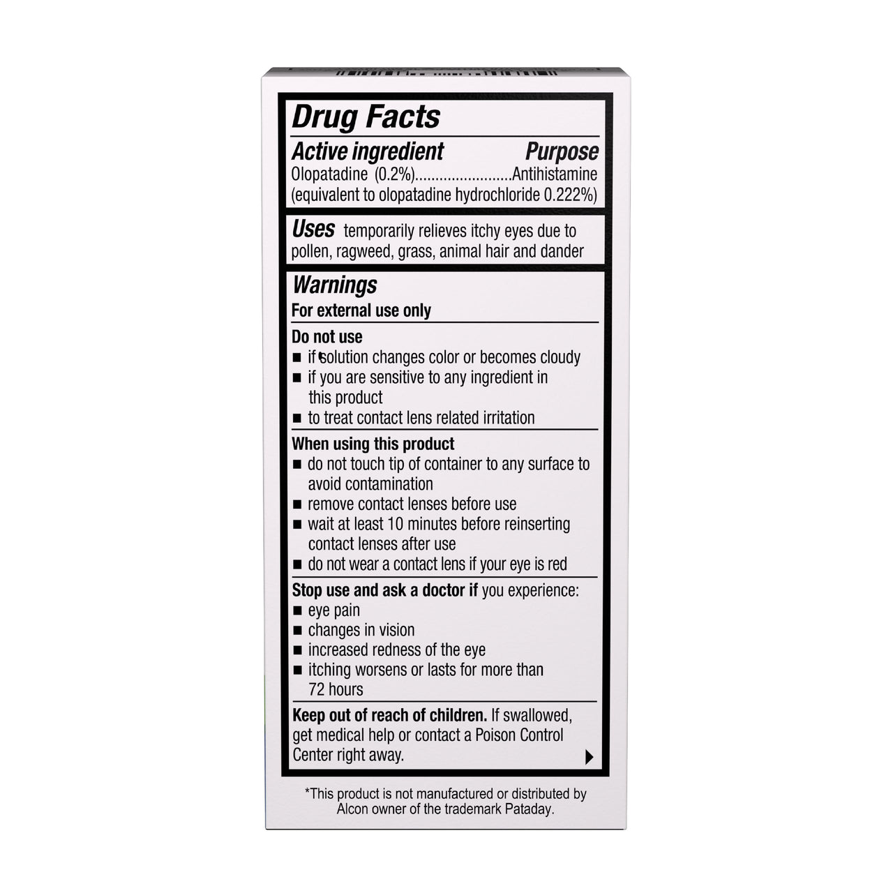 Bausch + Lomb Advanced Eye Relief, Olopatadine 0.2% Antihistamine Eye Drops for Eye Allergy Itch Relief, Once-Daily Prescription Strength 16-Hour Relief, 0.12 Fl Oz