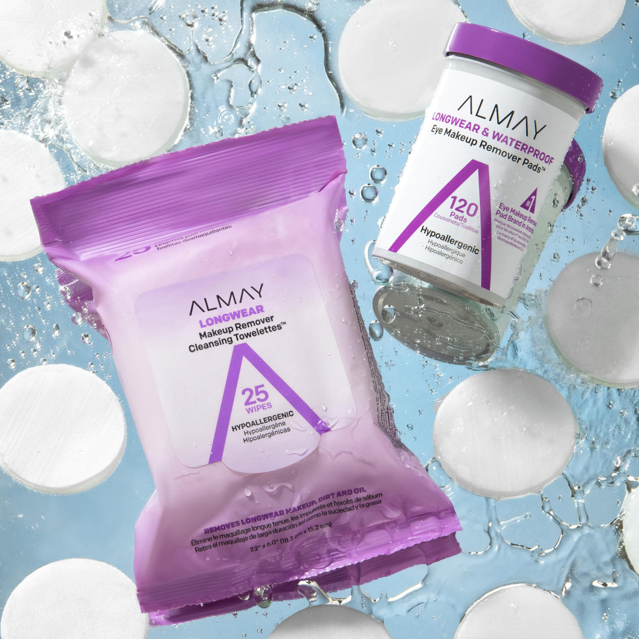 Almay Makeup Remover Pads, Longwear & Waterproof, Hypoallergenic, Fragrance-Free, Dermatologist & Ophthalmologist Tested (Packaging May Vary), 120 count