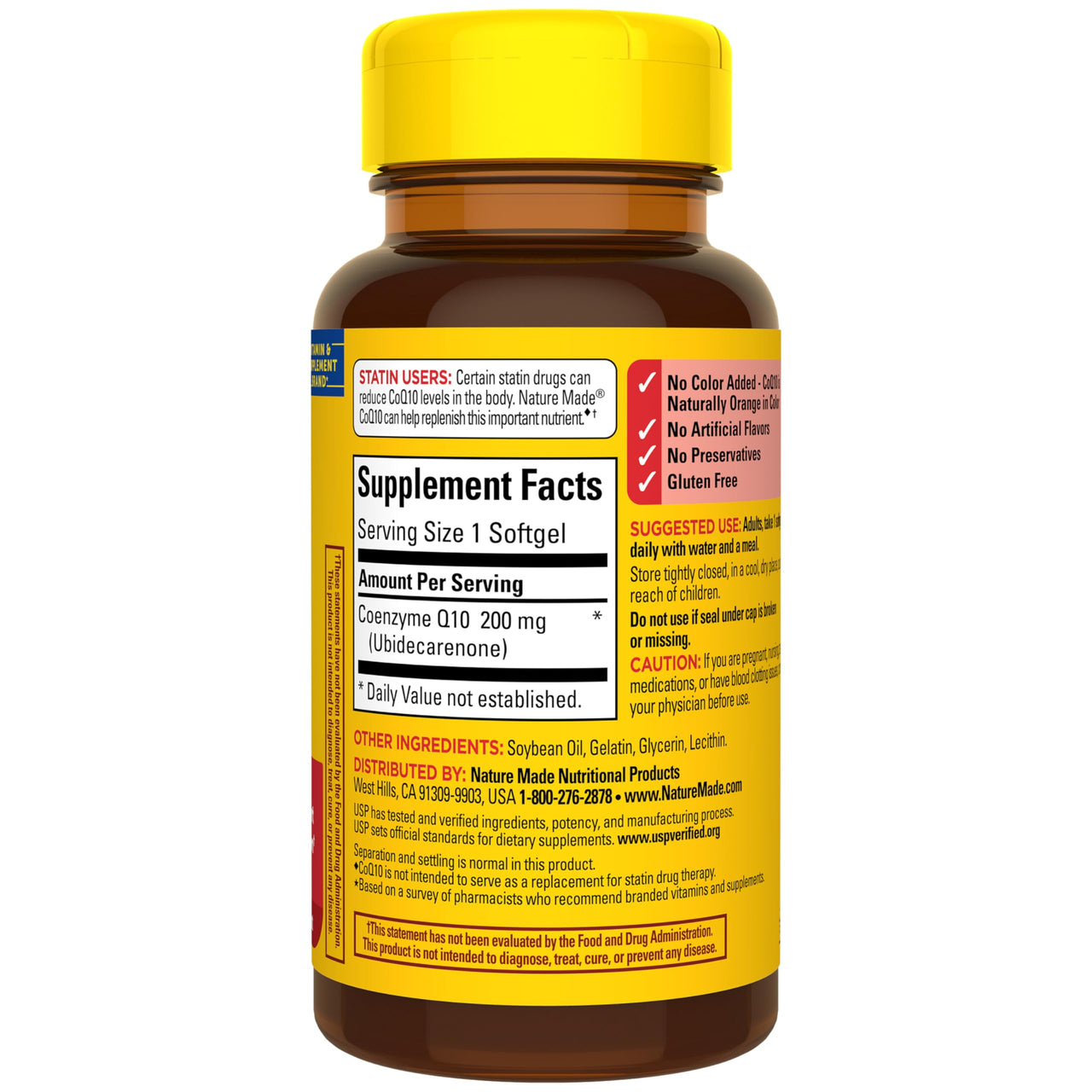 Nature Made CoQ10 200mg Softgels, Dietary Supplement for Heart Health Support, 30 Softgels, 30 Day Supply
