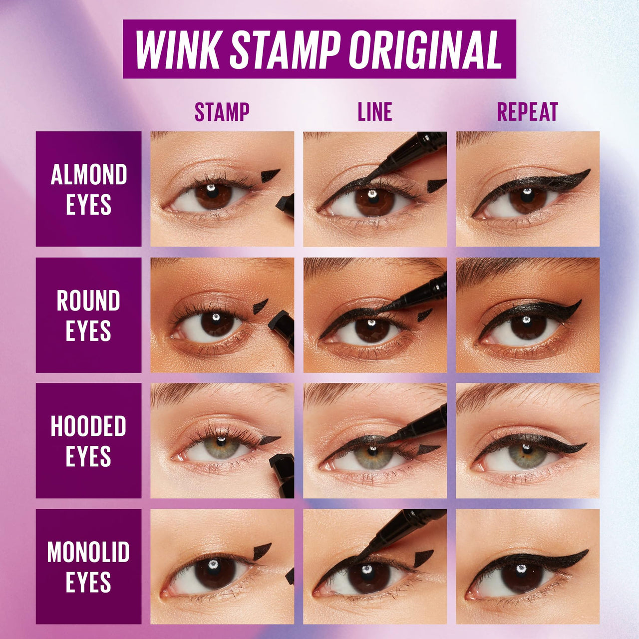Kaja Winged Eyeliner Set - Wink Stamp Original | with Avocado Extract, Double-ended Wing, Smudge-Proof, Waterproof, Eye Irritation Tested, Long Lasting Pencil, Colorstay, Matte Finish, Cat Eye Look