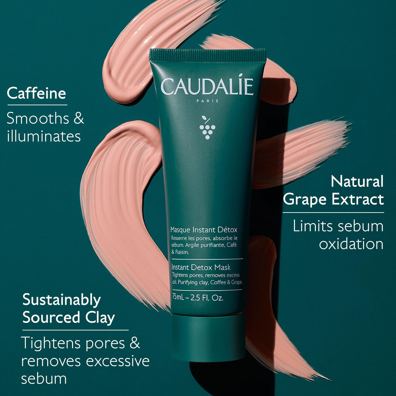 Caudalie Instant Detox Mask, Pore Minimizing Face Mask - 75 mL