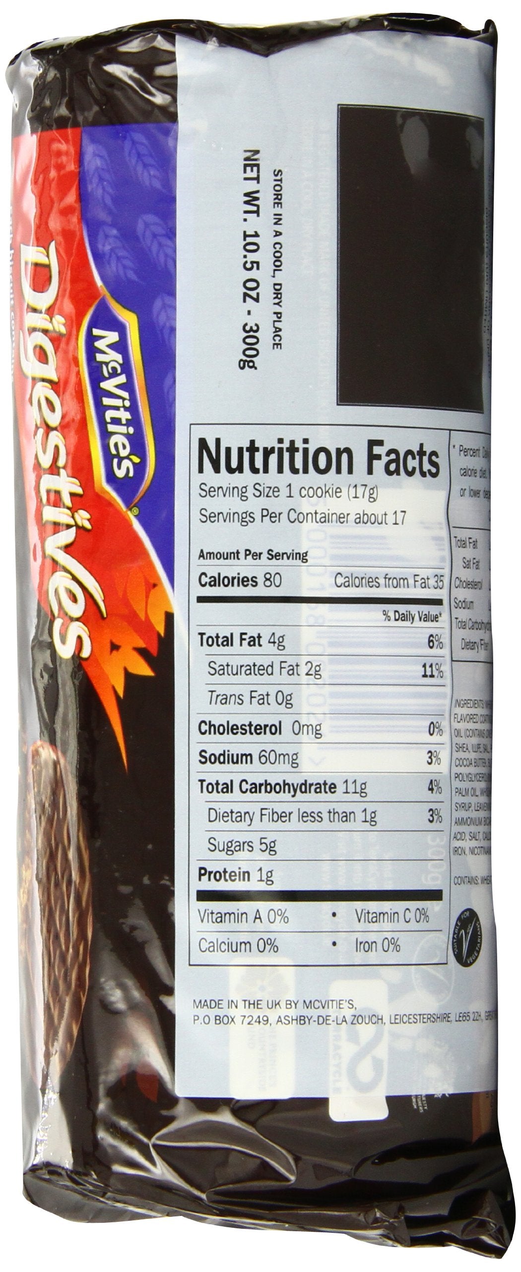 McVitie's Digestives Roll Wrap, Dark Chocolate, 10.5-Ounce