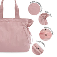 Thumbnail for ODODOS 18L Side-Cinch Shopper Bags Lightweight Shoulder Bag Tote Handbag for Shopping Workout Beach Travel, Blush Pink