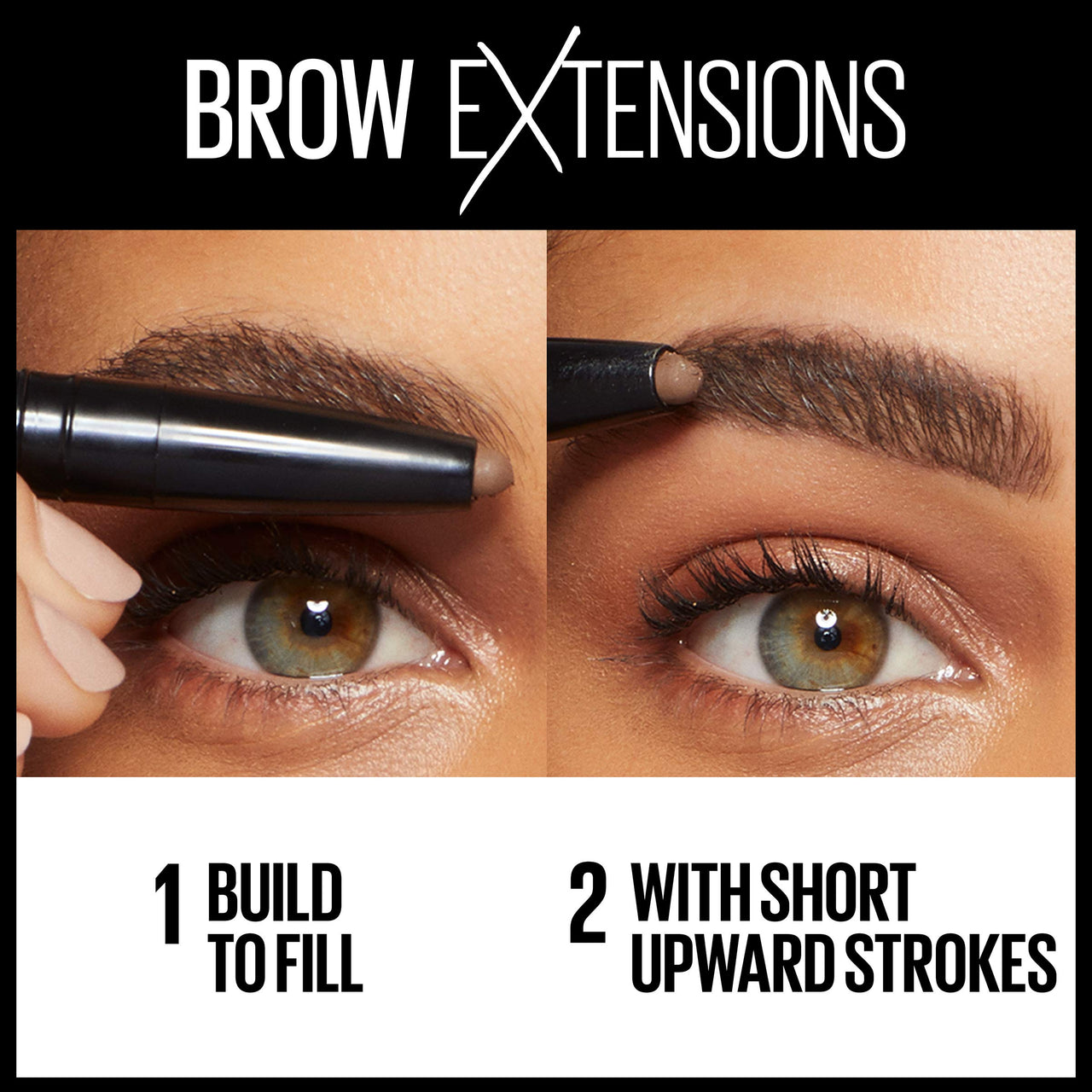 Maybelline Brow Extensions Fiber Pomade Crayon Eyebrow Makeup, Soft Brown, 1 Count