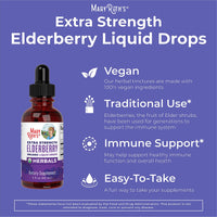Thumbnail for MaryRuth Organics Elderberry Syrup Extra Strength, USDA Organic Elderberry, Sugar Free Adults & Kids Immune Support Supplement for Ages 1+, Clean Label Project Verified®, Vegan, Gluten Free, 2 Fl Oz
