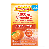 Thumbnail for Emergen-C 1000mg Vitamin C Powder for Daily Immune Support Caffeine Free Vitamin C Supplements with Zinc and Manganese, B Vitamins and Electrolytes, Super Orange Flavor - 10 Count