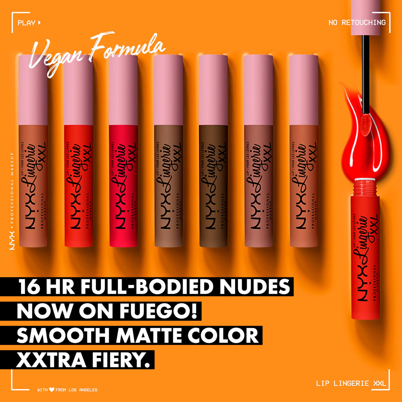 NYX PROFESSIONAL MAKEUP Lip Lingerie XXL Matte Liquid Lipstick - On Fuego (Fire Red)