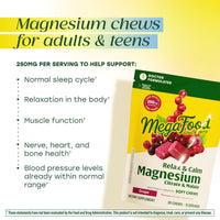 Thumbnail for MegaFood Relax + Calm Magnesium Complex with Magnesium Citrate & Malate for Heart Health, Muscle Tension & More – Doctor Formulated - Vegetarian – Grape Flavor - 30 Soft Chews (15 Servings)