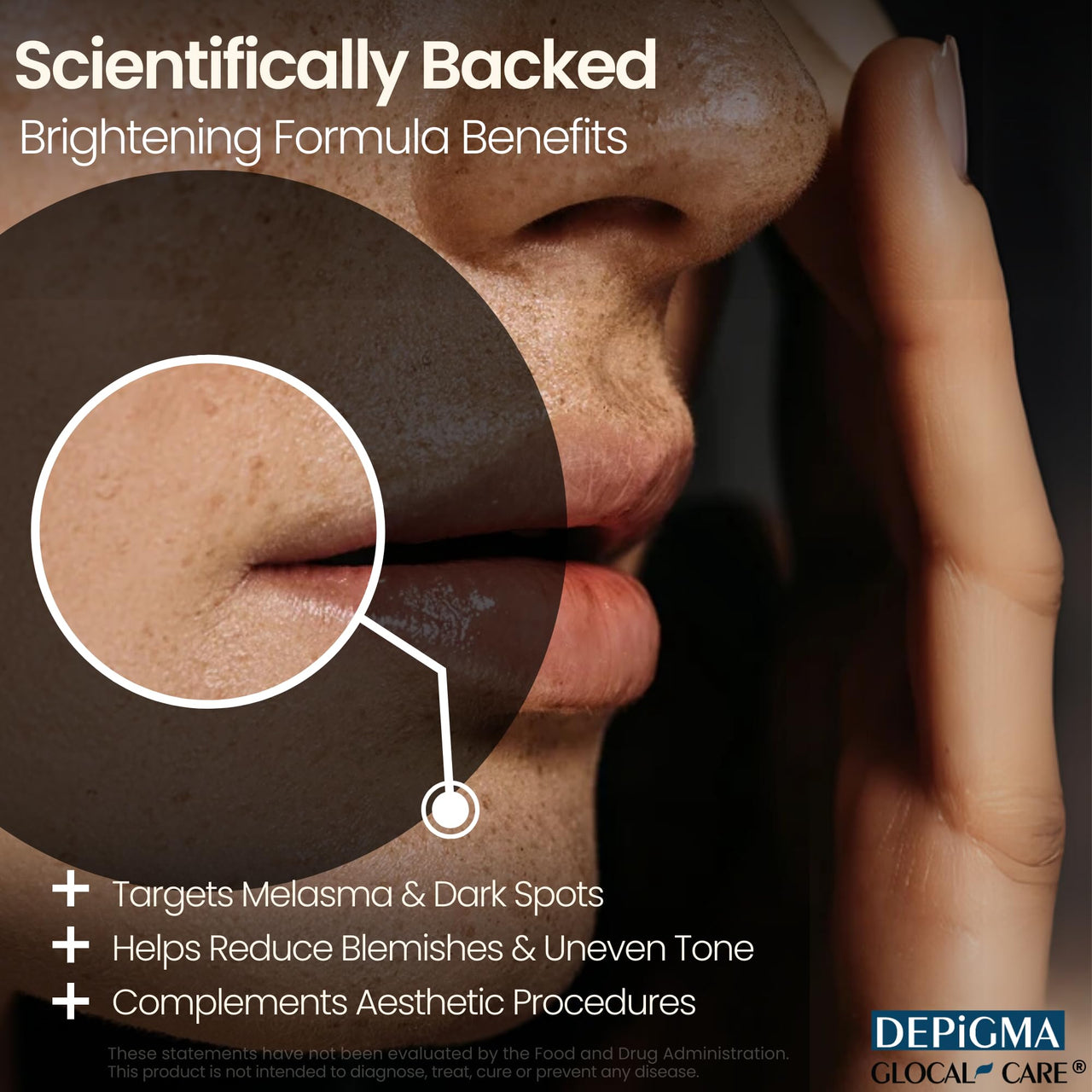 GlocalCare Depigma Support Reduction of Hyperpigmentation, Melasma & Dark Spots with Glutathione, Polypodium Leucotomos, Grape Seed & Marigold Extract